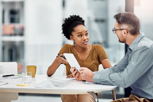 two people working in an office